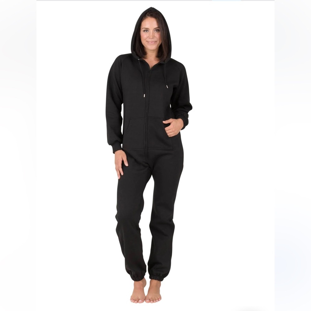 PITCH BLACK ADULT FOOTLESS HOODIE ONESIE